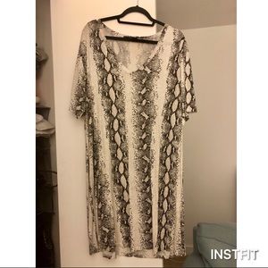 Snake print cotton dress